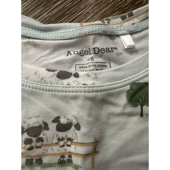 Angel Dear Size 8 Boys Sheep Print Bamboo Summer Pajamas EUC - Picture 2 of 4